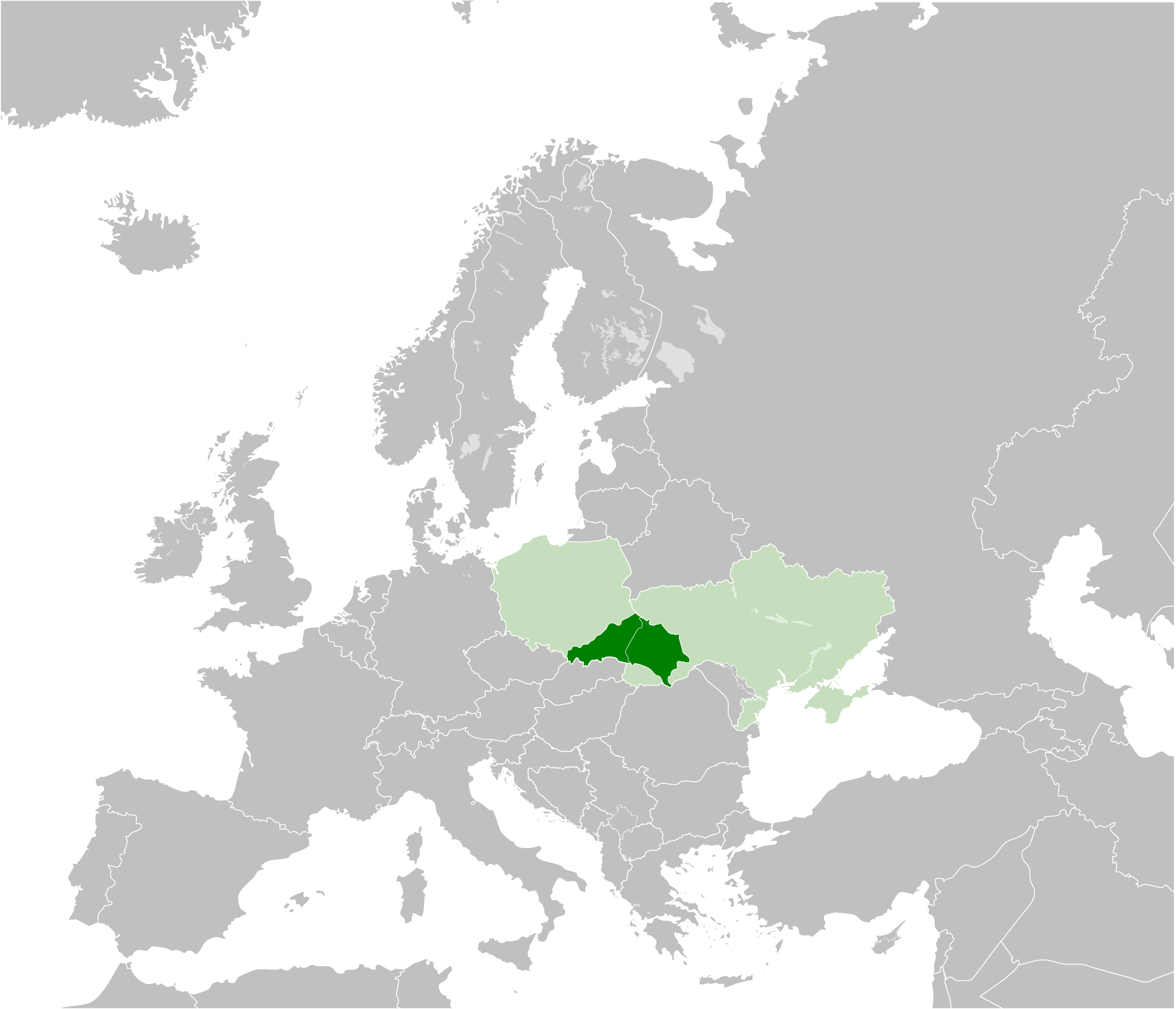 Location of Galicia in Modern Eurpe